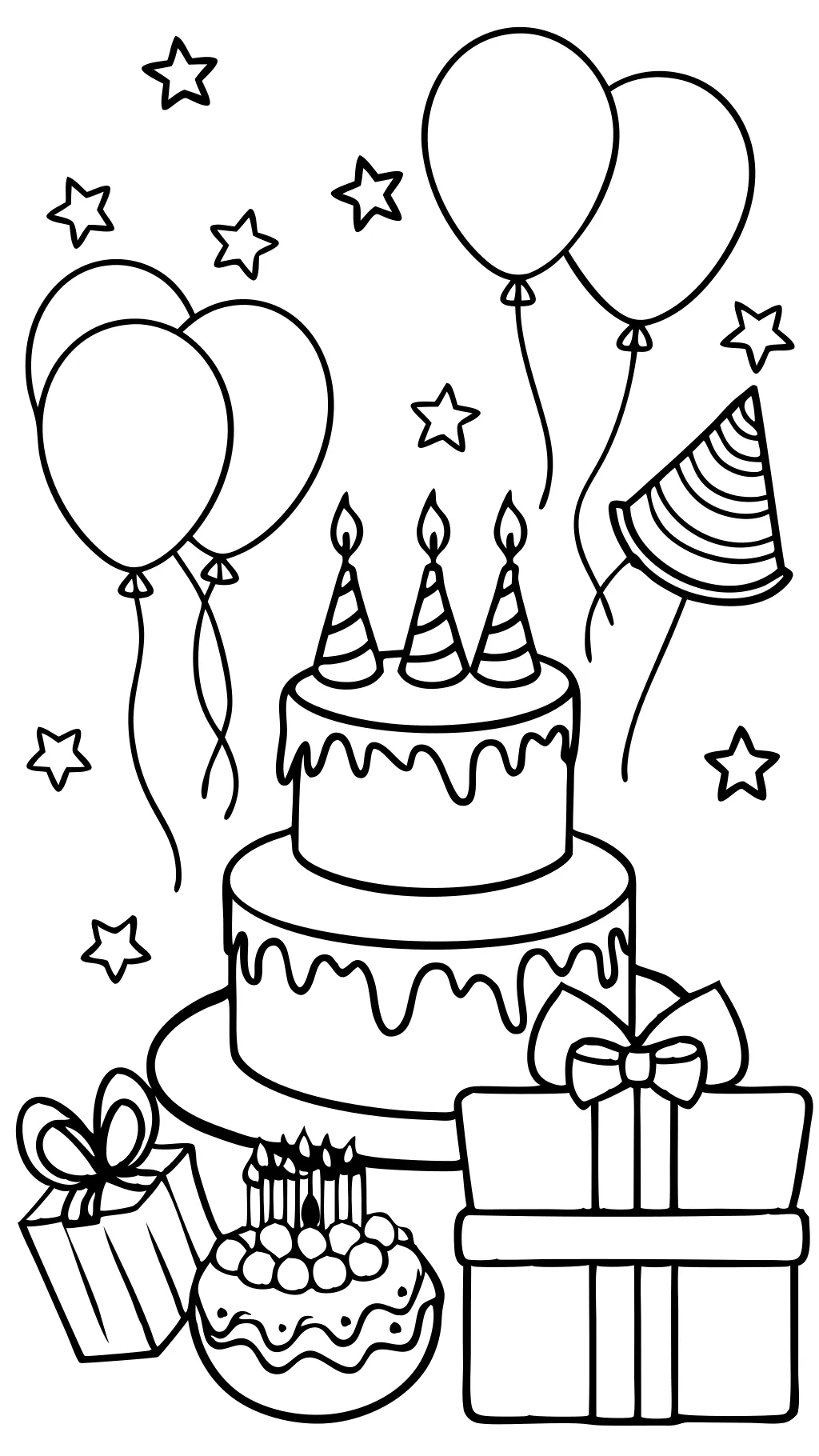 coloring pages birthday cards